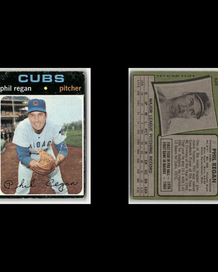 19-Card Lot Vintage 1971 Topps Chicago Cubs | MLB Baseball Trading Cards Vintage