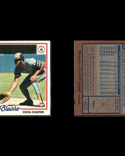 1978 Topps Baseball Lot (8) w/ Dusty Baker, Rusty Staub, Mario Soto RC, Blyleven