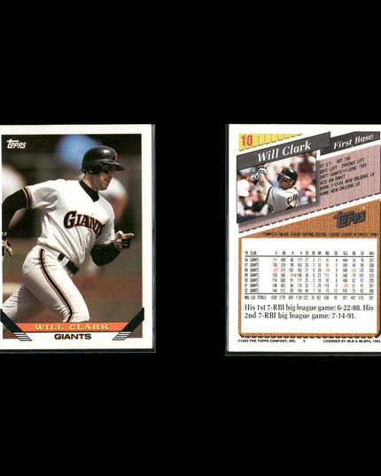Will Clark 11-Card Lot SF Giants “Will the Thrill” All-Star