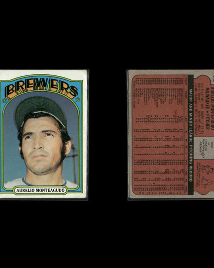 1972 Topps Milwaukee Brewers Team Lot (10 Cards) Vintage Baseball MLB