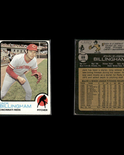 10-Card Lot Vintage 1973 Topps Cincinnati Reds | MLB Baseball Trading Cards Topps