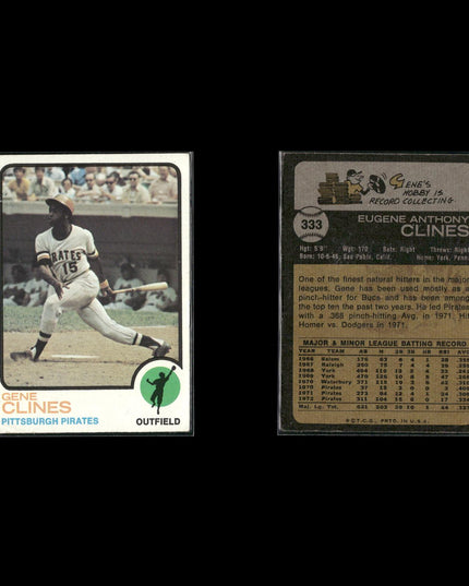 9-Card Lot Vintage 1973 Topps Pittsburgh Pirates | MLB Baseball Trading Cards