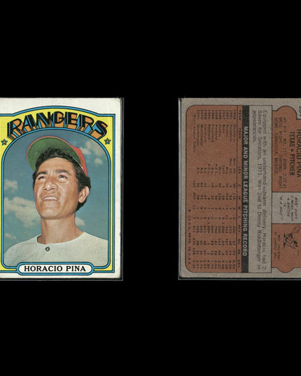 10-Card Lot Vintage 1972 Topps Texas Rangers | MLB Baseball Trading Cards Topps