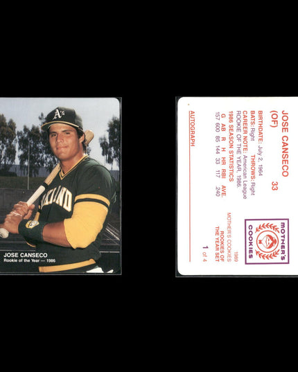 Jose Canseco 15-Card Lot A’s 80s-90s Slugger Collector Cards