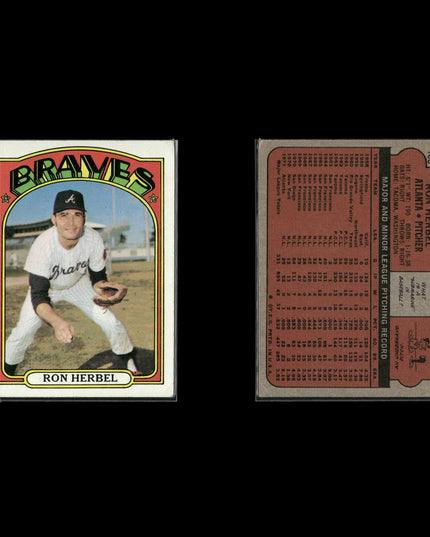 1972 Topps Atlanta Braves Team Lot (10 Cards) Vintage Baseball MLB