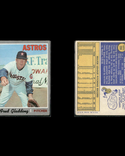 8-Card Lot Vintage 1970 Topps Houston Astros | MLB Baseball Trading Cards Topps