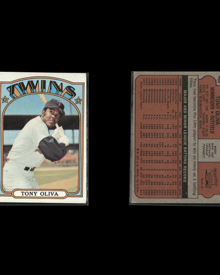 1972 Topps Minnesota Twins Team Lot (10 Cards) Vintage Baseball MLB