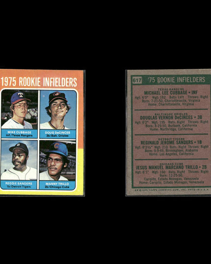1975 Topps Baseball Lot (10) w/ Steve Garvey MVP, Rookie Infielders & Outfield RC