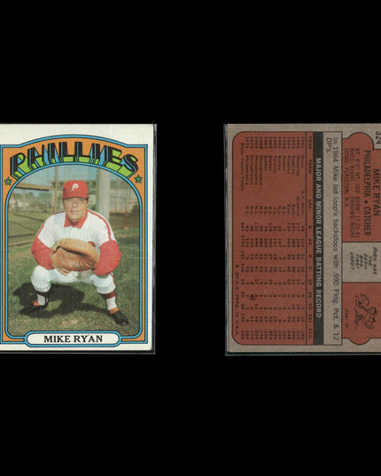 11-Card Lot Vintage 1972 Topps Philadelphia Phillies | MLB Baseball Trading Cards