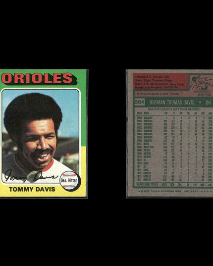 11-Card Lot Vintage 1975 Topps Baltimore Orioles | MLB Baseball Trading Cards