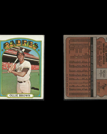 1972 Topps San Diego Padres Team Lot (8 Cards) Vintage Baseball MLB