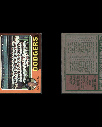 8-Card Lot Vintage 1975 Topps Los Angeles Dodgers | MLB Baseball Trading Cards