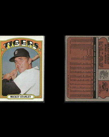 1972 Topps Detroit Tigers Team Lot (10 Cards) Vintage Baseball MLB