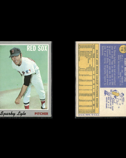 9-Card Lot Vintage 1970 Topps Boston Red Sox | MLB Baseball Trading Cards Topps