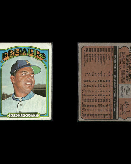 1972 Topps Milwaukee Brewers Team Lot (10 Cards) Vintage Baseball MLB