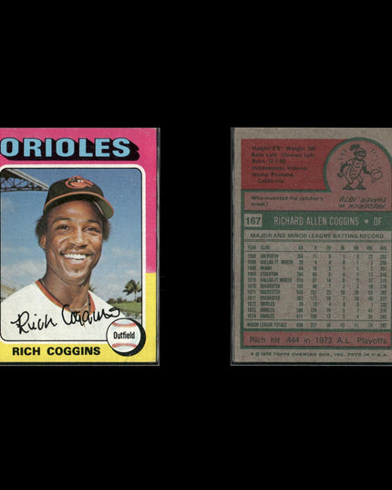 11-Card Lot Vintage 1975 Topps Baltimore Orioles | MLB Baseball Trading Cards