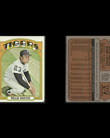 1972 Topps Detroit Tigers Team Lot (10 Cards) Vintage Baseball MLB