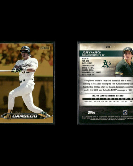 Jose Canseco 15-Card Lot A’s 80s-90s Slugger Collector Cards