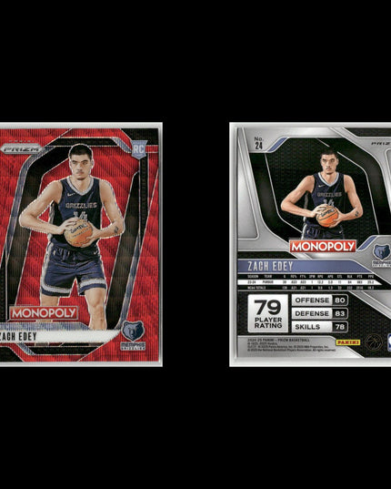 9-Card Lot 2024-25 Panini Prizm Monopoly Basketball | NBA Rookie Trading Cards