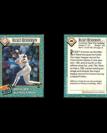 Rickey Henderson 12-Card Lot Yankees HOF Leadoff Legend