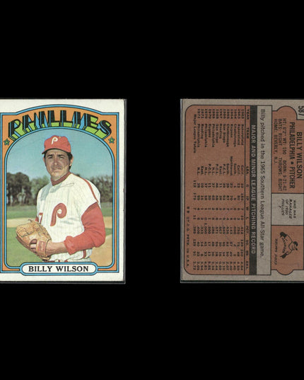 11-Card Lot Vintage 1972 Topps Philadelphia Phillies | MLB Baseball Trading Cards