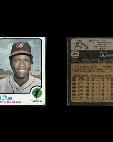 21-Card Lot Vintage 1973 Topps Baltimore Orioles | MLB Baseball Trading Cards