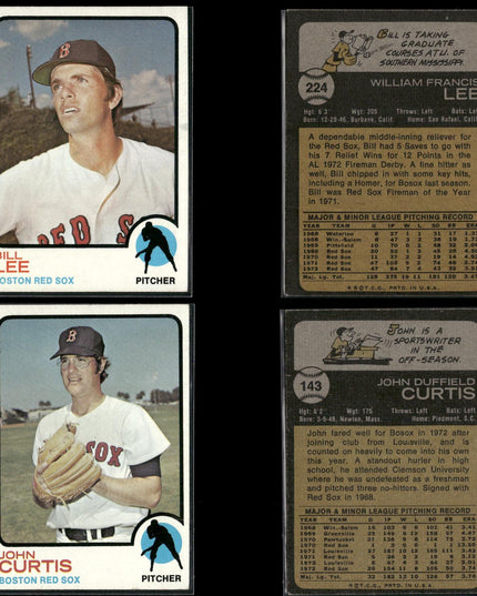 10-Card Lot Vintage 1973 Topps Boston Red Sox | MLB Baseball Trading Cards