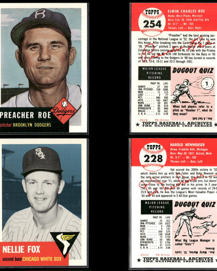 1991 Topps Archives 1953 Reprint Baseball Cards Lot (41) Vintage Style MLB