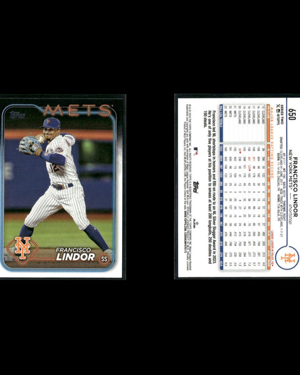 Francisco Lindor 10-Card Lot Mets SS Gold Glove Switch Hitter