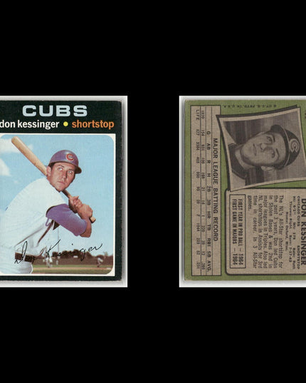 19-Card Lot Vintage 1971 Topps Chicago Cubs | MLB Baseball Trading Cards Vintage
