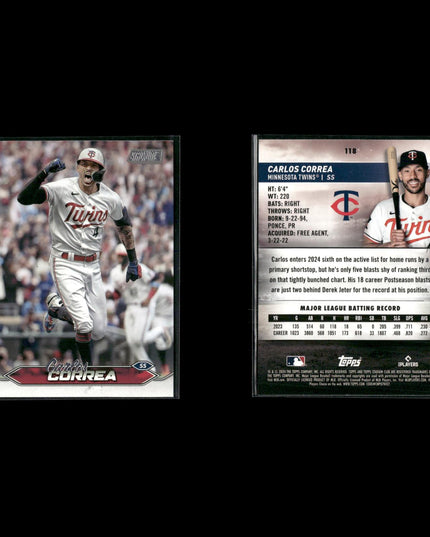 Carlos Correa 9-Card Lot Minnesota Twins SS Former Astros Star