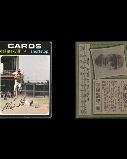 1971 Topps Baseball Lot (21) w/ Ted Simmons RC, Bill Mazeroski, Lee May Stars