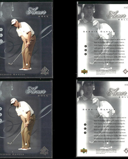 Sergio Garcia Golf Card Lot (24) 2001–2003 UD Gallery, Heroes, Inserts