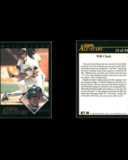 Will Clark 12-Card Lot Giants 80s-90s Star 1B Collector Lot