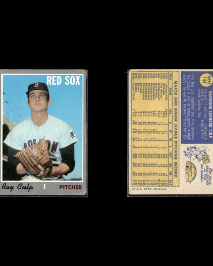 9-Card Lot Vintage 1970 Topps Boston Red Sox | MLB Baseball Trading Cards Topps