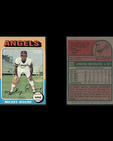 9-Card Lot Vintage 1975 Topps California Angels | MLB Baseball Trading Cards