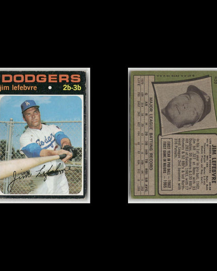 12-Card Lot Vintage 1971 Topps LA Dodgers | MLB Baseball Trading Cards Team Lot