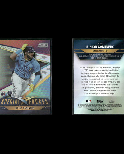 Junior Caminero 12-Card Lot Tampa Bay Rays Top Prospect