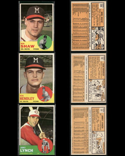 1963 Topps Baseball Card Lot – 61 Vintage Cards – Bulk Collection