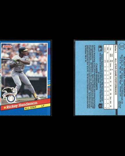 Rickey Henderson 12-Card Lot Oakland A’s HOF SB King