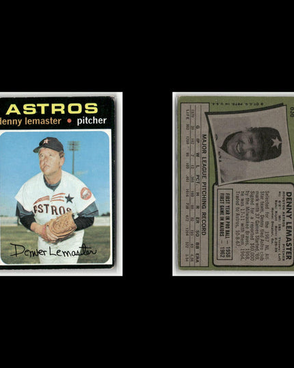 20-Card Lot Vintage 1971 Topps Houston Astros | MLB Baseball Trading Cards Topps