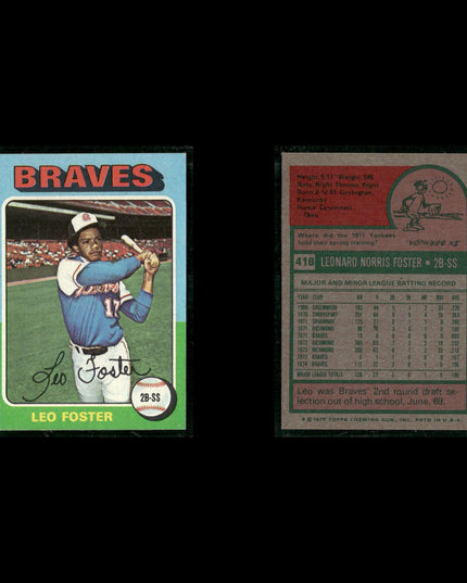 1975 Topps Baseball Lot (10) w/ Steve Garvey MVP, Rookie Infielders & Outfield RC