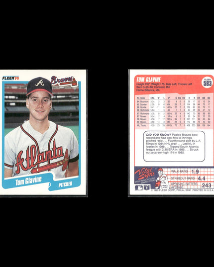 Tom Glavine 10-Card Lot Atlanta Braves HOF Cy Young LHP