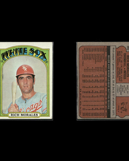 1972 Topps Chicago White Sox Team Lot (12 Cards) Vintage Baseball MLB