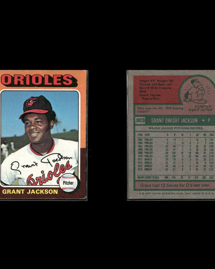 11-Card Lot Vintage 1975 Topps Baltimore Orioles | MLB Baseball Trading Cards