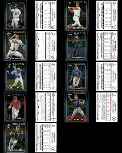 2024 Topps Chrome & Chrome Update Lot – 186 Cards – MLB Stars & Rookies