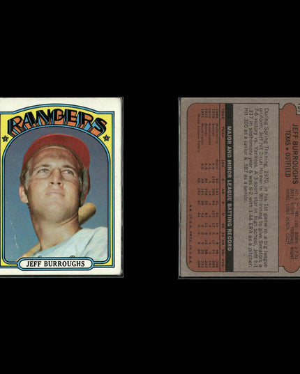 10-Card Lot Vintage 1972 Topps Texas Rangers | MLB Baseball Trading Cards Topps