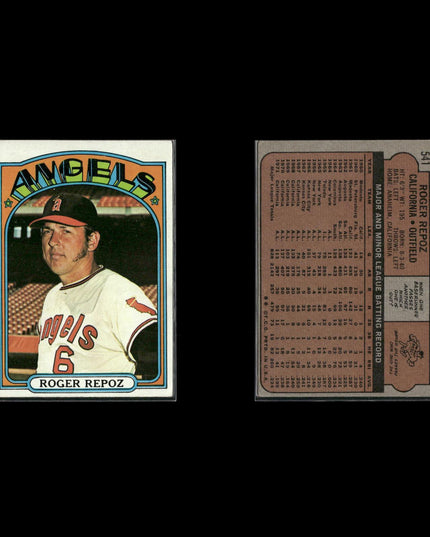 10-Card Lot Vintage 1972 Topps California Angels | MLB Baseball Trading Cards