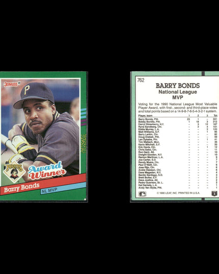 Barry Bonds 18-Card Lot SF Giants HR King 7x MVP Power Hitter