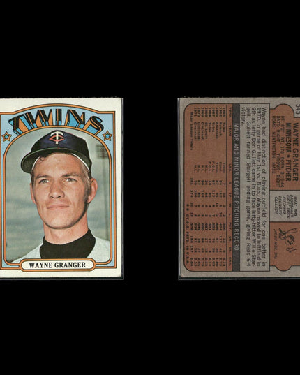 1972 Topps Minnesota Twins Team Lot (10 Cards) Vintage Baseball MLB